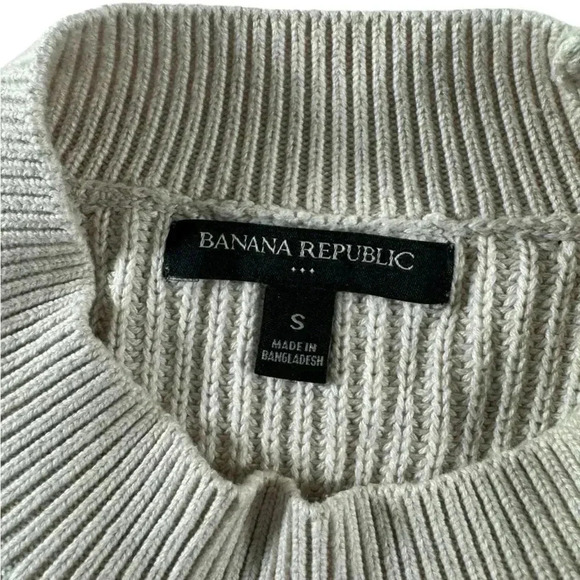 Banana Republic Factory Women Cream Crewneck Sweater Rib Knit Small - Picture 4 of 10